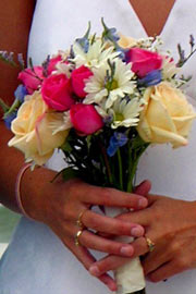 bouquet rotondo colorato