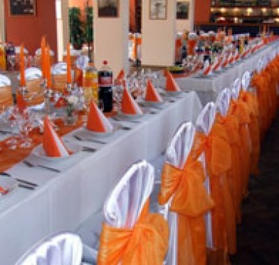 addobbi ricevimento tema matrimonio in arancione