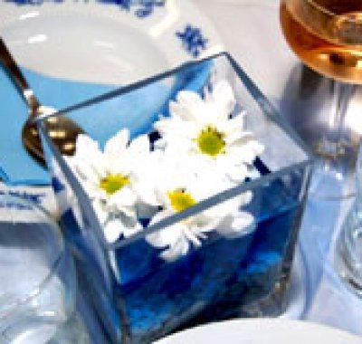 decorazioni ricevimento tema matrimonio in blu