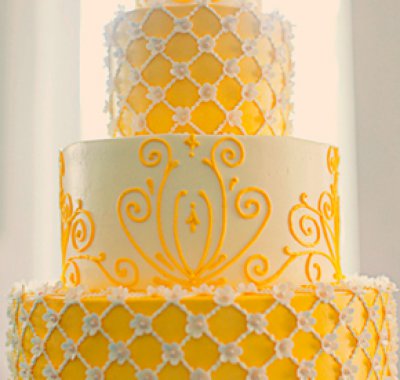 torta nuziale gialla