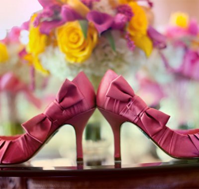 calzature sposa rosa