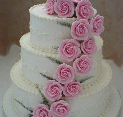 torta nuziale tema matrimonio rosa