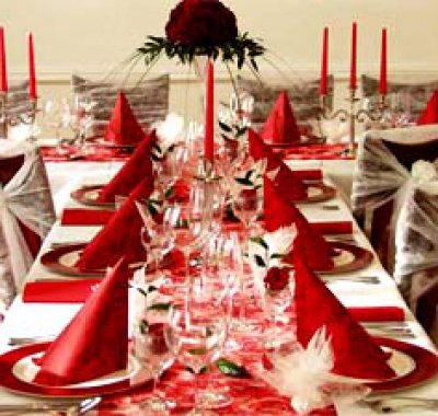 addobbi tavoli tema matrimonio in rosso