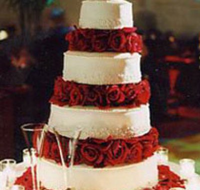torta matrimonio tema matrimonio in rosso