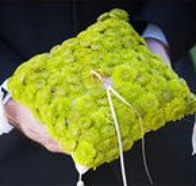 porta fedi tema matrimonio in verde