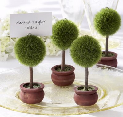 segnaposti tema matrimonio in verde