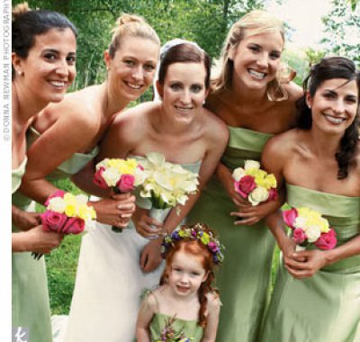 Abiti da damigella tema matrimonio in verde