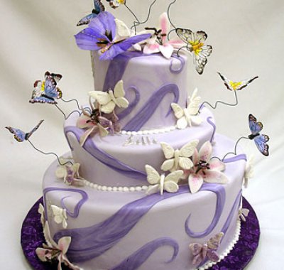 torta nuziale viola