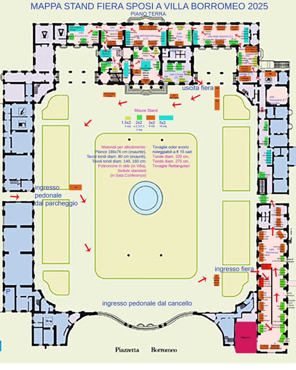 mappa stand Nozze d'Autore a Villa Borromeo